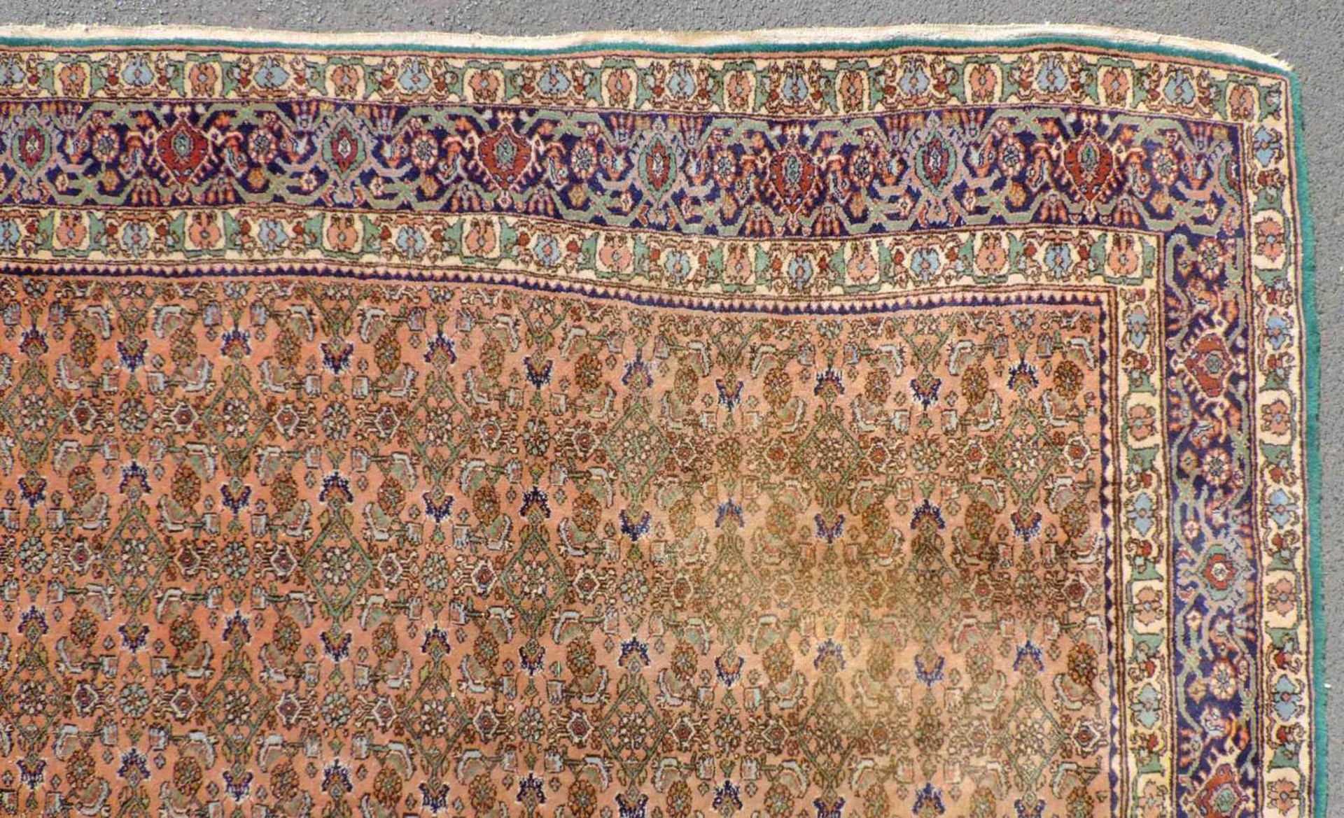 Moud Perserteppich. Iran. 350 cm x 257 cm. Handgeknüpft. Wolle auf Baumwolle. Moud Persian carpet. - Image 8 of 10