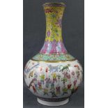 Vase in Kürbisform. China. Porzellan. 6 - Zeichen - Marke. 40 cm hoch. Vase in pumpkin shape. China.