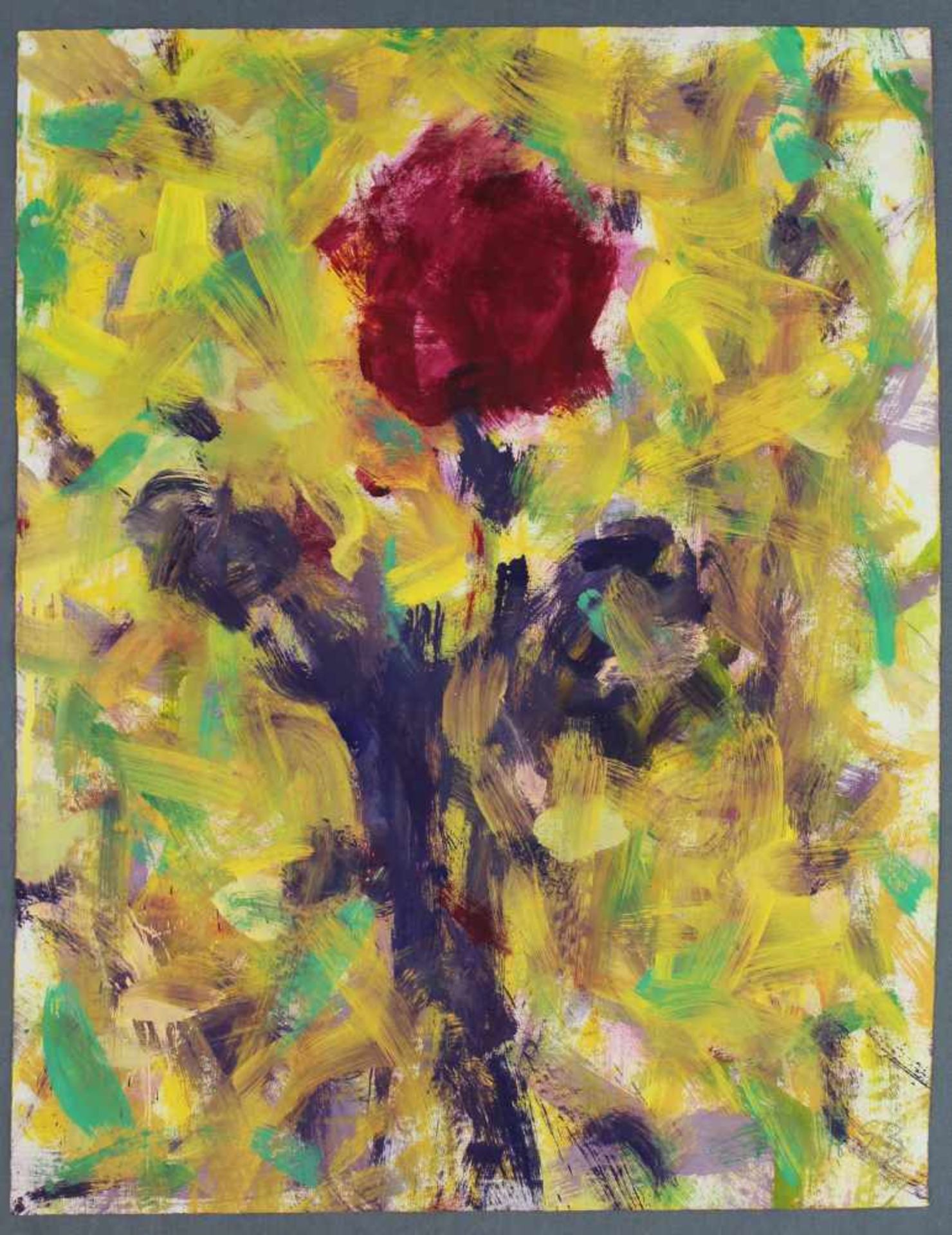 Fridolin FRENZEL (1930 -). "Rose" 1993 64 cm x 49 cm. Rechts unten ligiert und datiert 93. Verso: