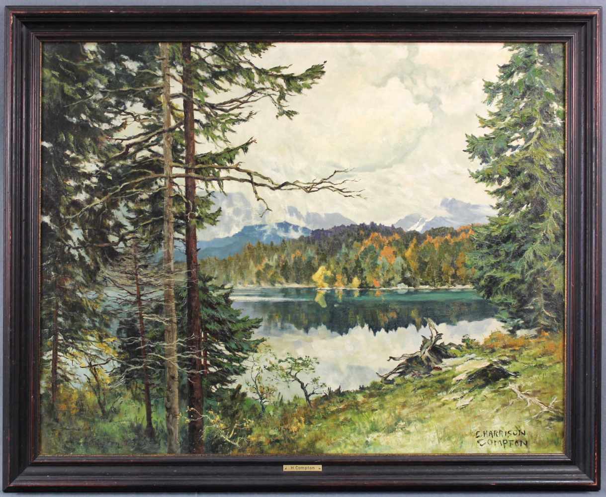 E. Harrison COMPTON. Zeller See. 60 cm x 75 cm. Gemälde. Öl auf Leinwand. Rechts unten bezeichnet. - Image 2 of 8