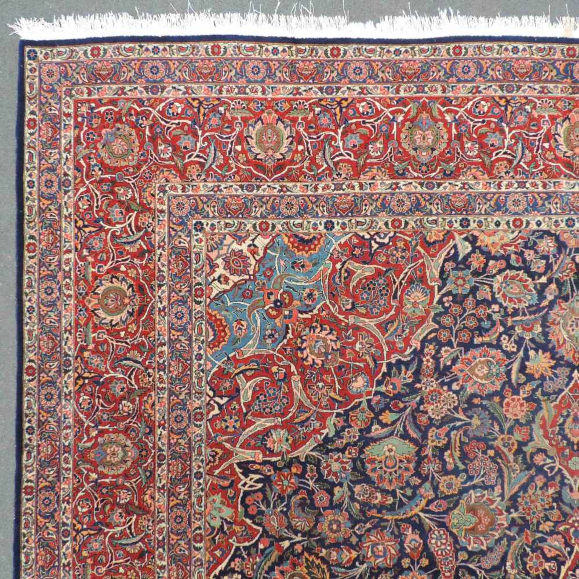 Keschan Perserteppich. Iran. Sehr feine Knüpfung. 426 cm x 314 cm. Orientteppich, handgeknüpft. - Bild 8 aus 10