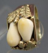 Herrenring mit Grandeln. 585 Gelbgold / Roségold. 16,7 Gramm Gesamtgewicht.. Ringgröße: 63.