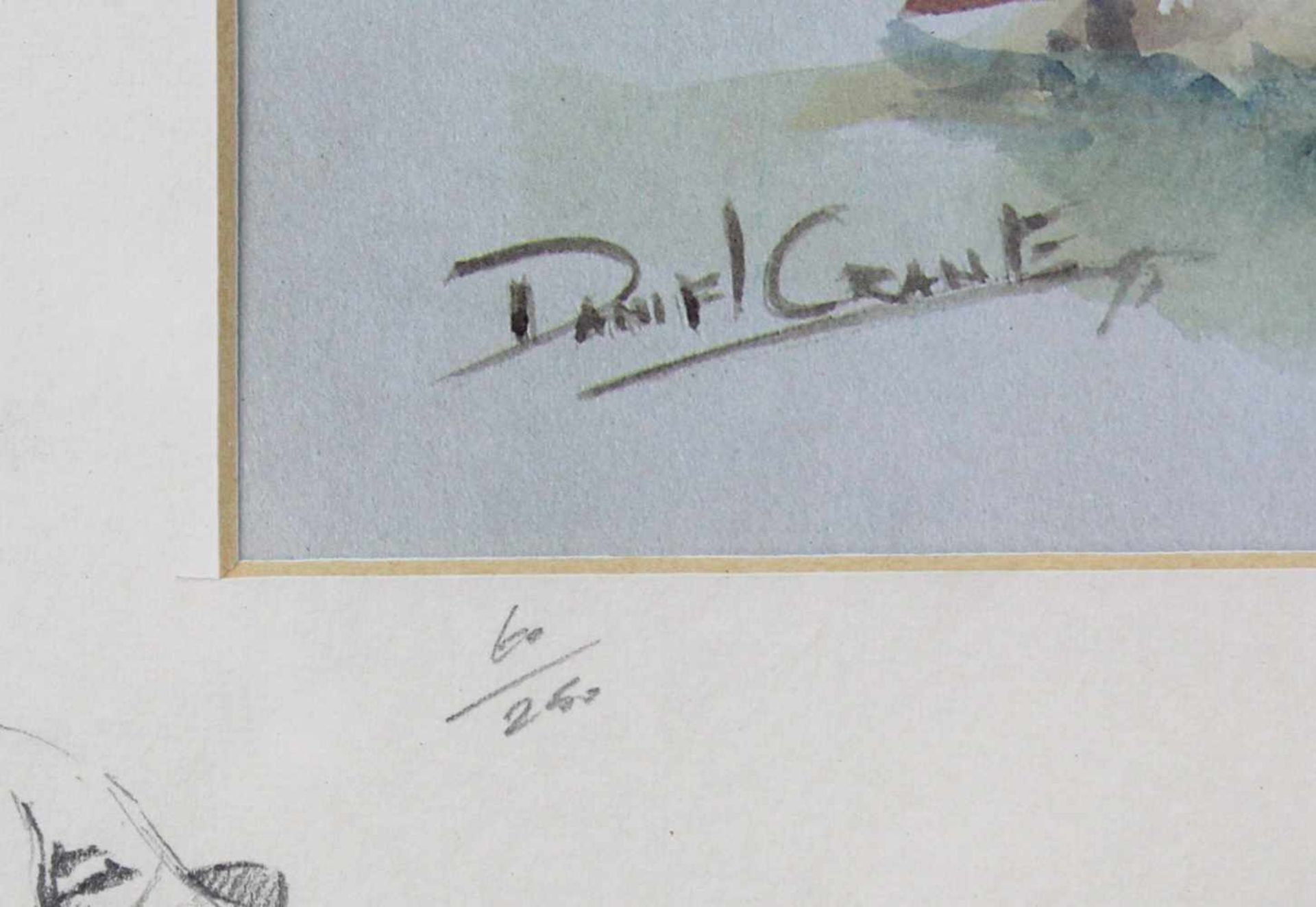 3 Drucke. Davon ein Druck mit signierter Zeichnung von Daniel CRANE (1969-). Bis 40 cm x 50 cm. - Bild 14 aus 17