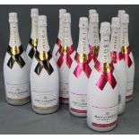 12 Magnumflaschen. 9 x Moet & Chandon Champagne Ice Rose Imperial 1,5 l. Dazu 3 Moet & Chandon