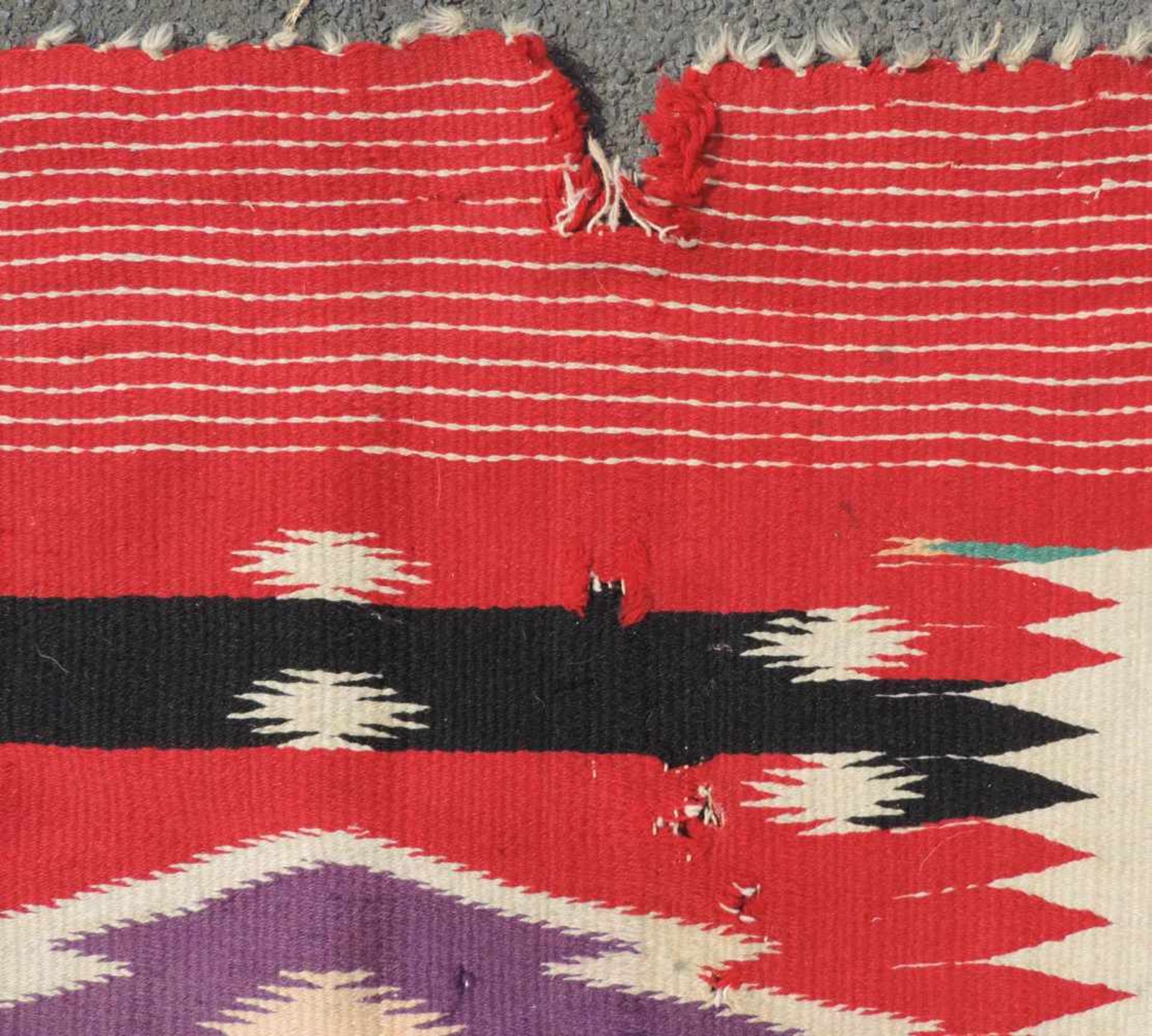 Serape. Süd West U.S.A. / Mexiko. Antik, um 1900. 194 cm x 105 cm. Handgewebt. Wolle auf - Bild 5 aus 6