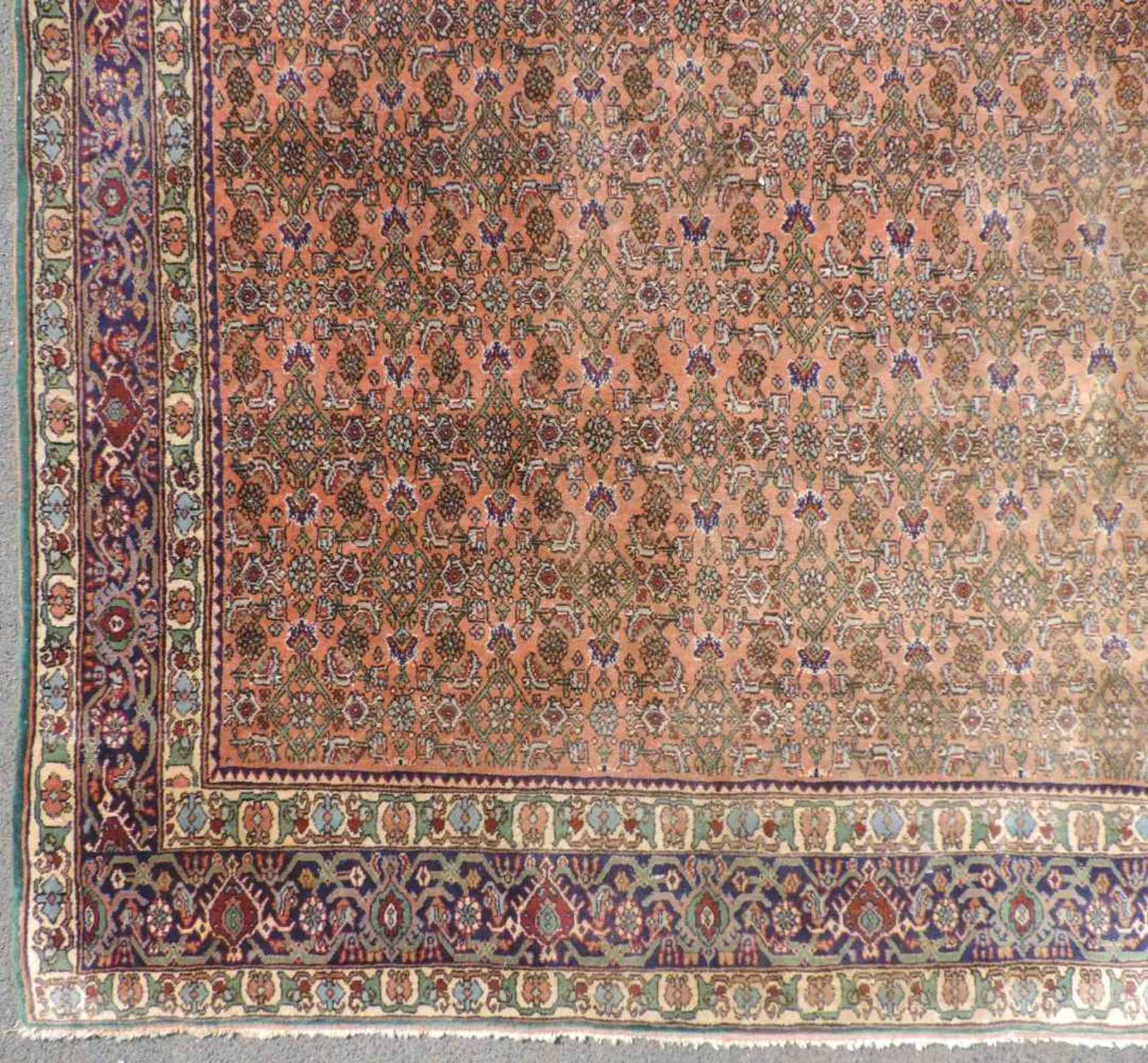 Moud Perserteppich. Iran. 350 cm x 257 cm. Handgeknüpft. Wolle auf Baumwolle. Moud Persian carpet. - Image 3 of 10