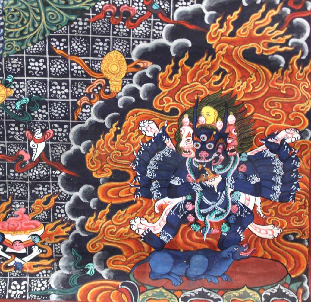 Kalachakra Mandala / Lebensrad Mandala, China / Tibet alt.76,5 cm x 57 cm. Gemälde.Kalachakra - Image 9 of 9