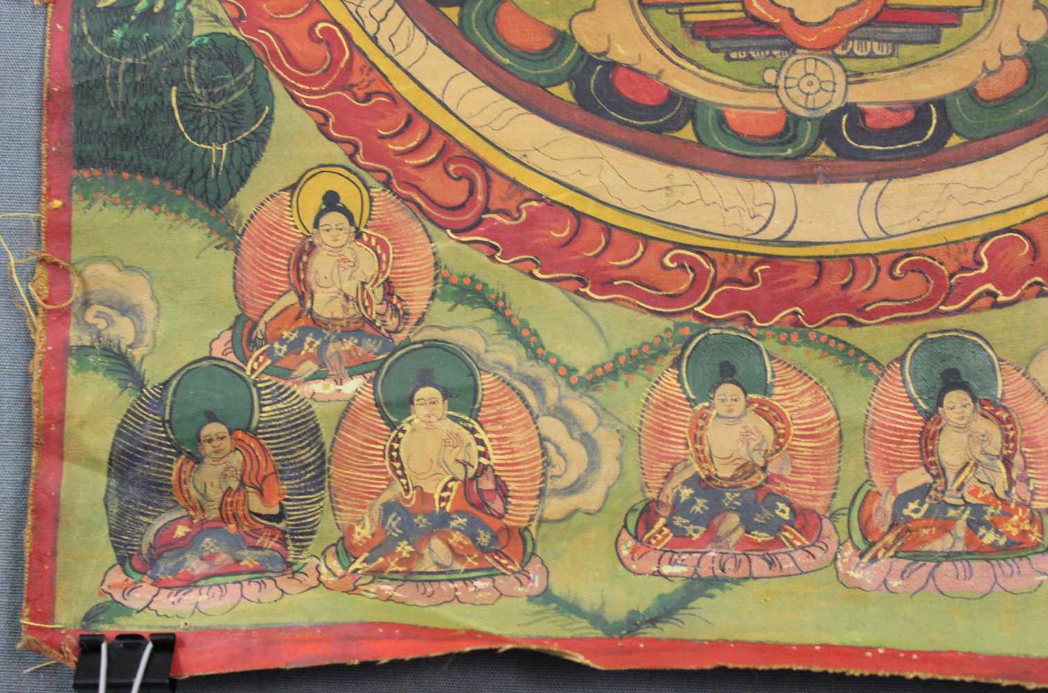 Mandala / Thangka, China / Tibet alt.42,5 cm x 33 cm. Gemälde. Der Lahsa Palast. Deutlich zu - Image 2 of 7