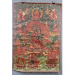 Yama ? Thangka, China / Tibet alt.68 cm x 47,5 cm. Gemälde.Yama ? Thangka, China / Tibet old.68 cm x