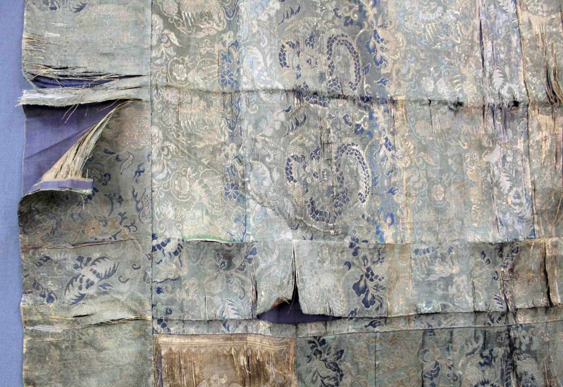 Patchwork Behang. Seidengewebe. Japan, alt.207 cm x 114 cm.Patchwork hanging. Silk fabric. Japan, - Bild 10 aus 13