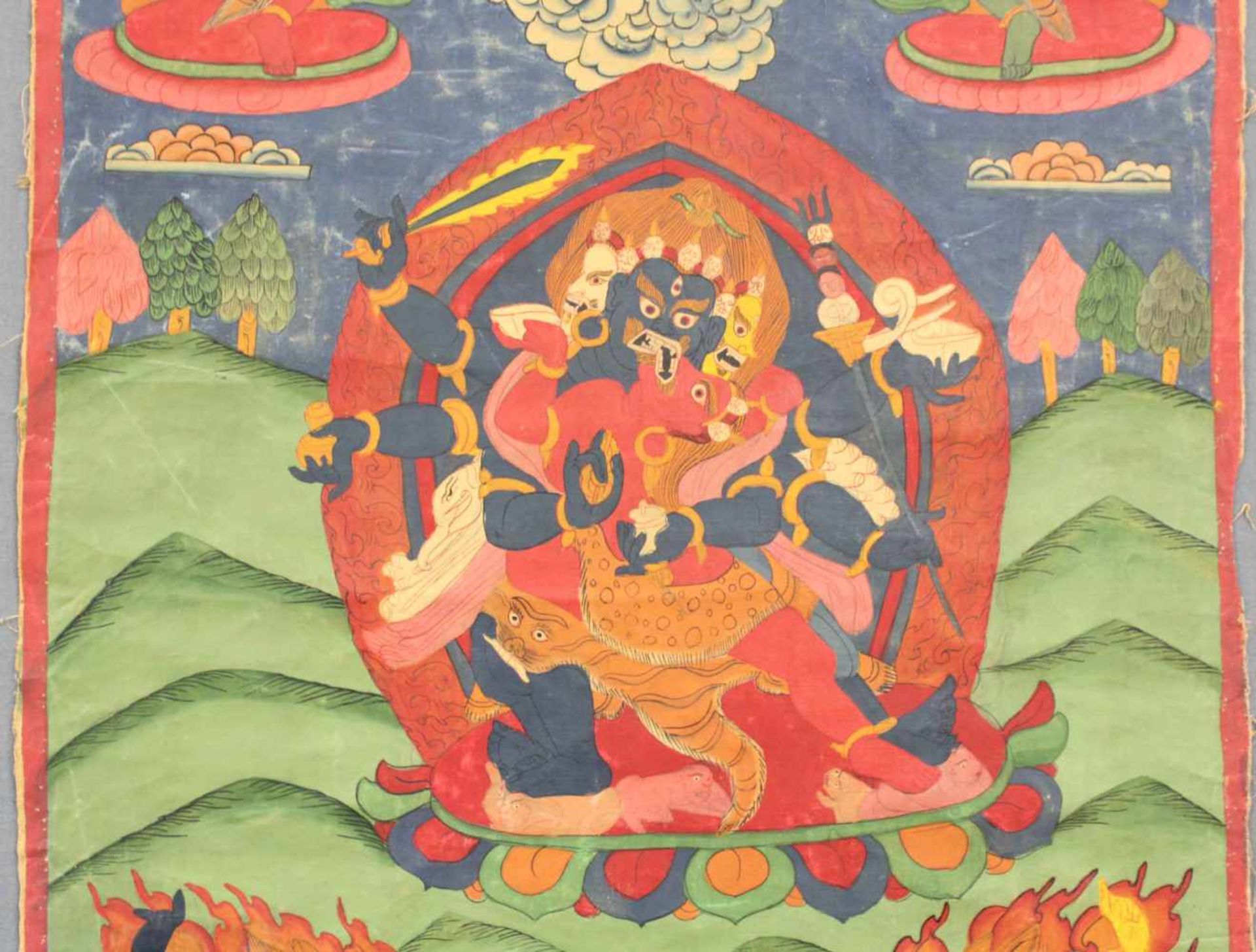 Thangka, China / Tibet alt. Wohl Che- Mchog Heruka.80,5 cm x 50,5 cm. Gemälde.Thangka, China / Tibet - Bild 5 aus 10