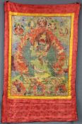 Thangka, China / Tibet alt. Avalokiteshvara. Bodhisattva des Mitgefühls.84 cm x 63 cm ohne