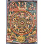Kalachakra ? Mandala, China / Tibet alt.57,5 cm x 40,5 cm. Gemälde.Kalachakra ? Mandala, China /