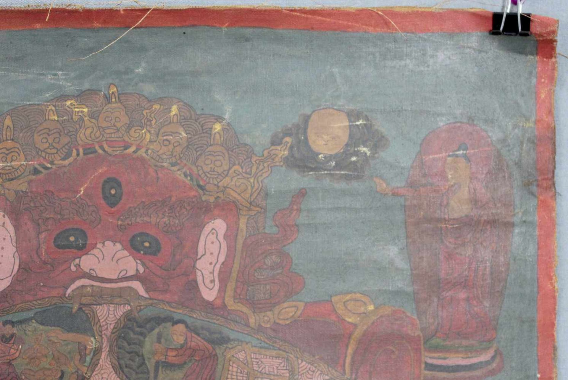 Bhavachakra Mandala. China / Tibet alt.70 cm x 47 cm. Gemälde. Lebensrad Mandala. Lebensrad - Bild 10 aus 11