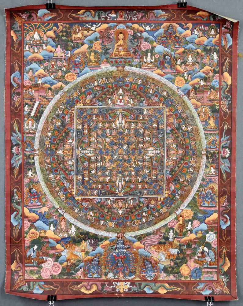 Kalachakra ? Mandala, China / Tibet alt.65 cm x 51 cm. Gemälde.Kalachakra ? Mandala, China / Tibet