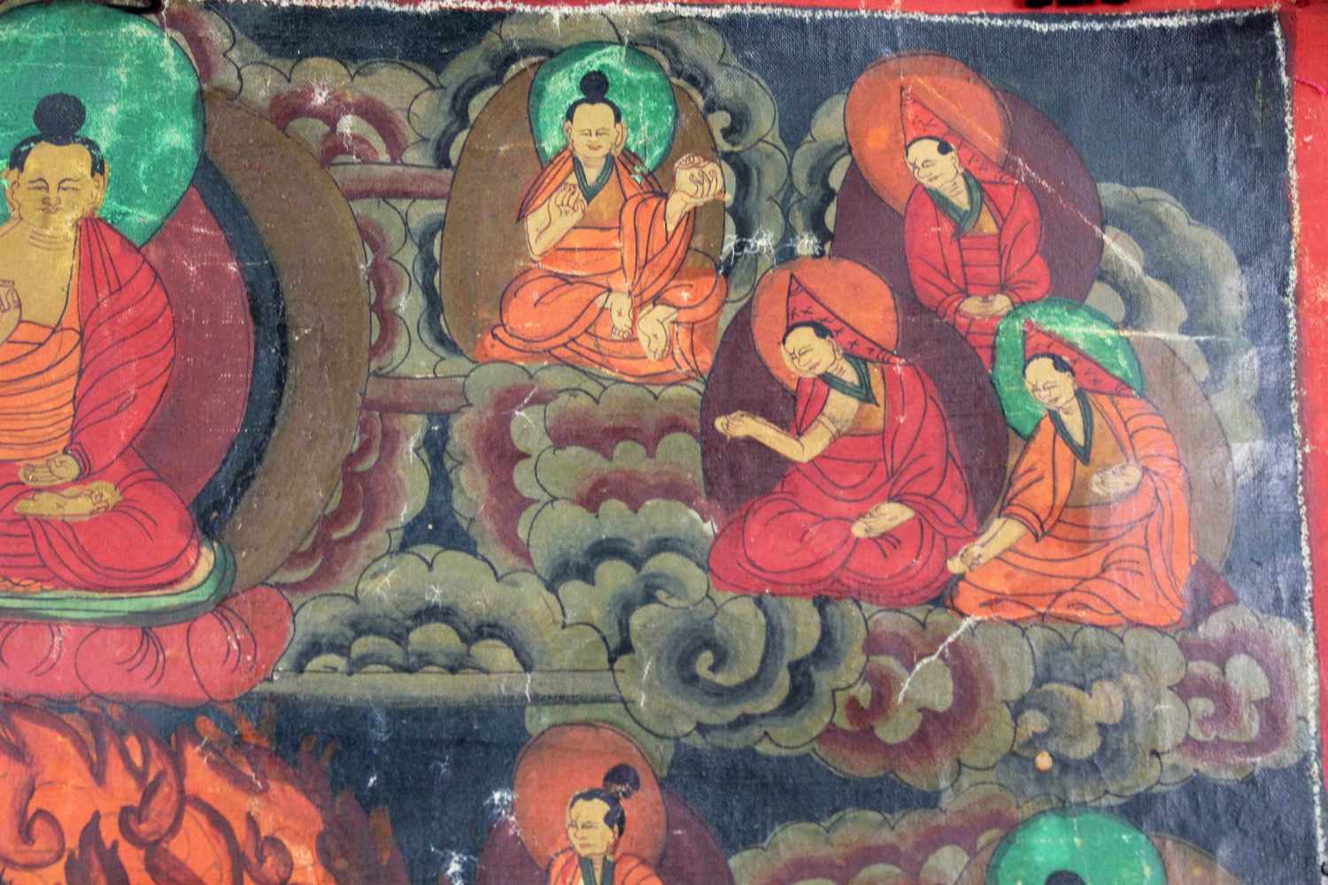 Mahakala Thangka, China / Tibet alt. Wohl Yama ?63 cm x 46 cm. Gemälde.Mahakala Thangka, China / - Image 3 of 8