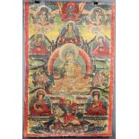 Thangka, grüne Tara? Tibet / China alt.67 cm x 44 cm. Gemälde.Thangka, green Tara? Tibet / China