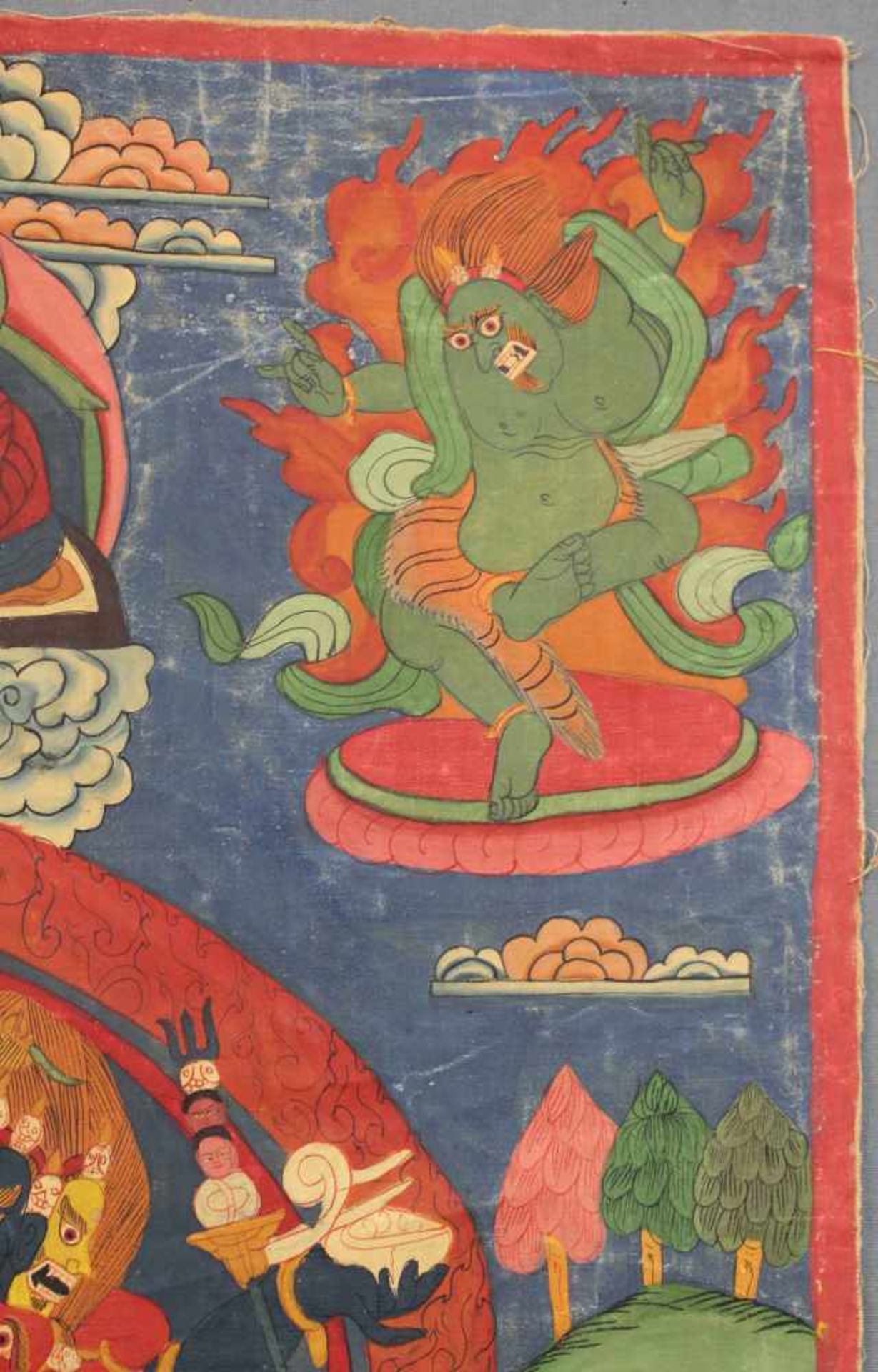 Thangka, China / Tibet alt. Wohl Che- Mchog Heruka.80,5 cm x 50,5 cm. Gemälde.Thangka, China / Tibet - Bild 8 aus 10
