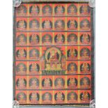 Wohl Gautama Buddha Thangka, China / Tibet alt.61 cm x 45,5 cm. Gemälde. 38 Zustände?Probably