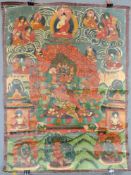 Thangka, wohl Heruka in tantrischer Vereinigung mit einer Dakini ?62,5 cm x 46,5 cm Gemälde. China /