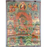 Thangka, wohl Heruka in tantrischer Vereinigung mit einer Dakini ?62,5 cm x 46,5 cm Gemälde. China /