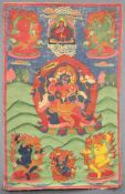 Thangka, China / Tibet alt. Wohl Che- Mchog Heruka.80,5 cm x 50,5 cm. Gemälde.Thangka, China / Tibet