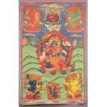 Thangka, China / Tibet alt. Wohl Che- Mchog Heruka.80,5 cm x 50,5 cm. Gemälde.Thangka, China / Tibet