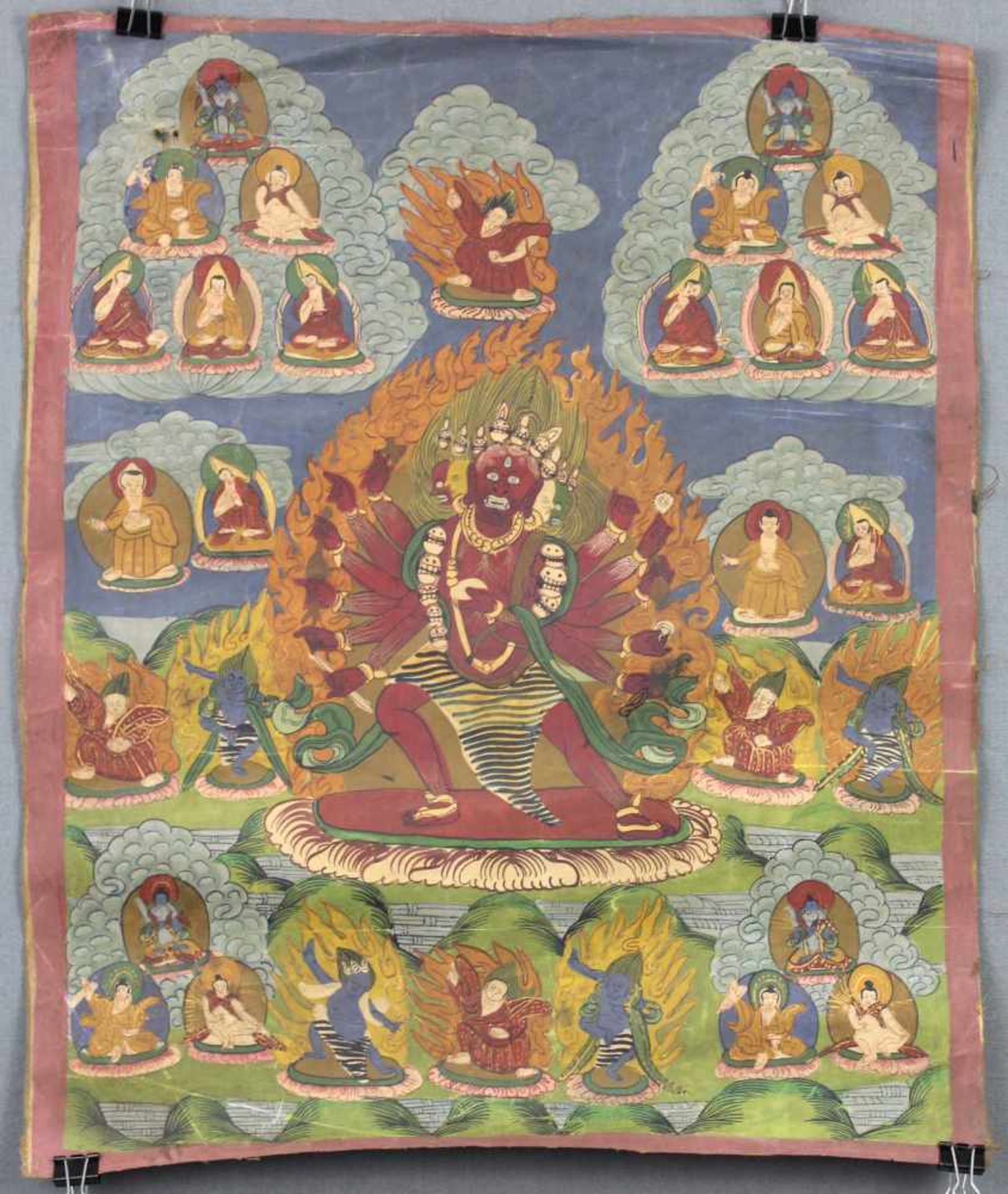 Cri Chakrasamvara ? Thangka, China / Tibet alt.50 cm x 40 cm. Gemälde.Cri Chakrasamvara ? Thangka,