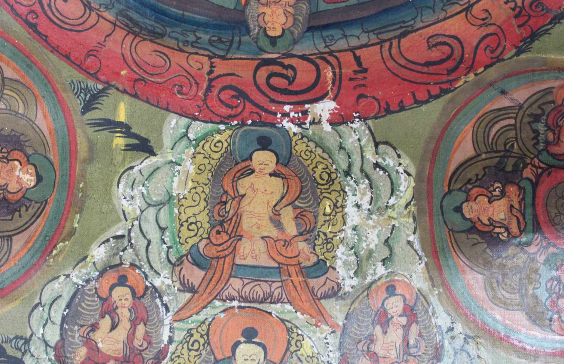 5 fach Mandala, China / Tibet alt. Zentral Buddha.65 cm x 47 cm. Gemälde.5 x Mandala, China / - Image 5 of 6