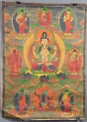 Buddha Mandala / Thangka. China / Tibet alt.63 cm x 45 cm. Gemälde.Buddha Mandala / Thangka. China /