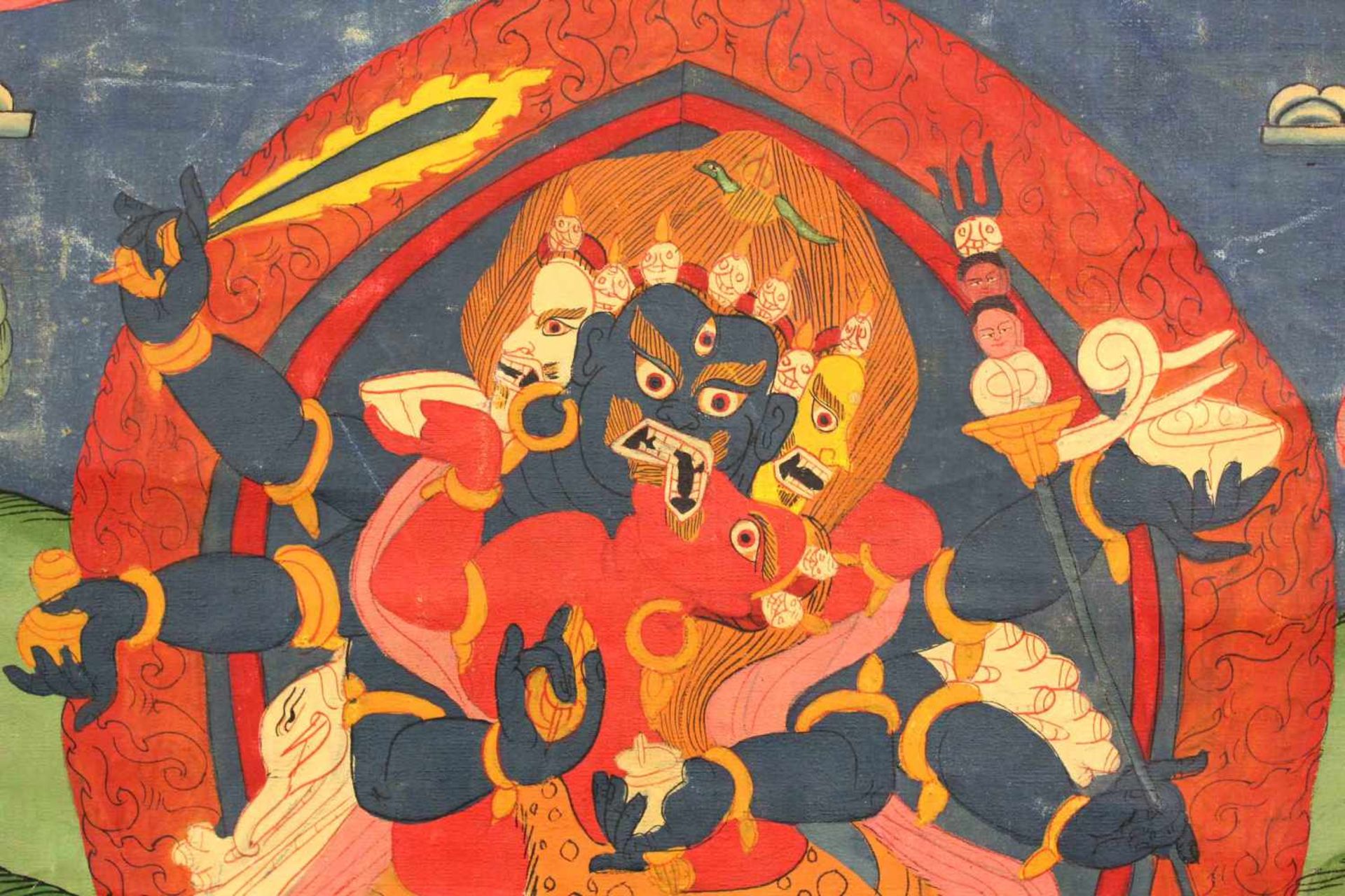Thangka, China / Tibet alt. Wohl Che- Mchog Heruka.80,5 cm x 50,5 cm. Gemälde.Thangka, China / Tibet - Bild 9 aus 10