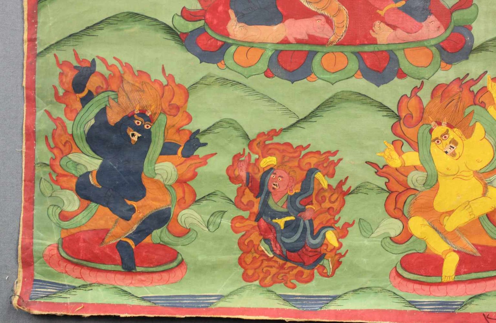 Thangka, China / Tibet alt. Wohl Che- Mchog Heruka.80,5 cm x 50,5 cm. Gemälde.Thangka, China / Tibet - Bild 3 aus 10