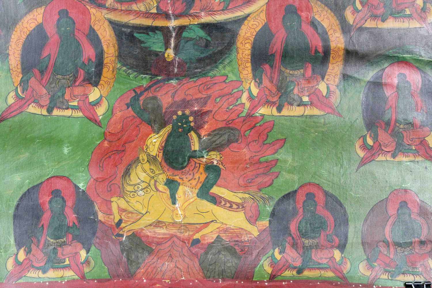 Thangka, China / Tibet alt. Wohl Shyama - Tara.57 cm x 44,5 cm. Gemälde. Dargestellt die - Image 2 of 7