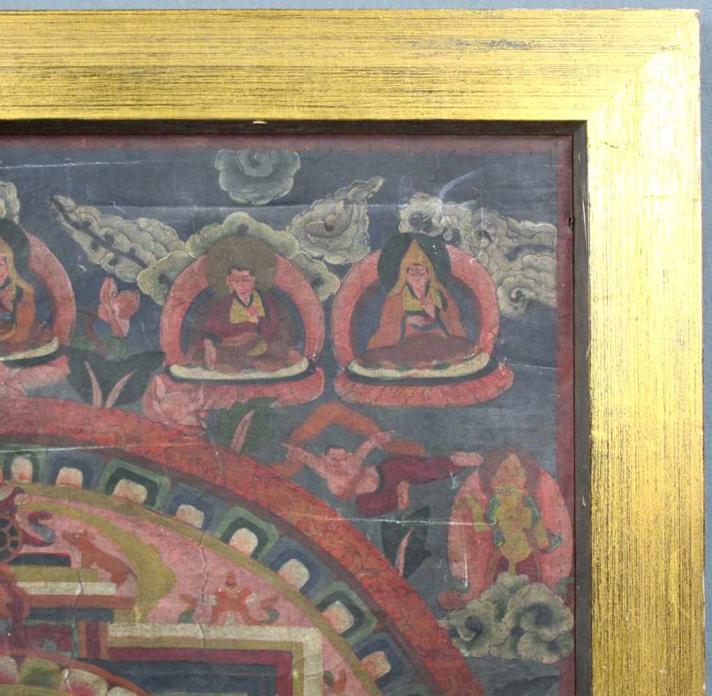 Buddha Mandala, China / Tibet alt. Der Äther in naturalistischem grün und grau.77 cm x 56 cm. - Image 12 of 12