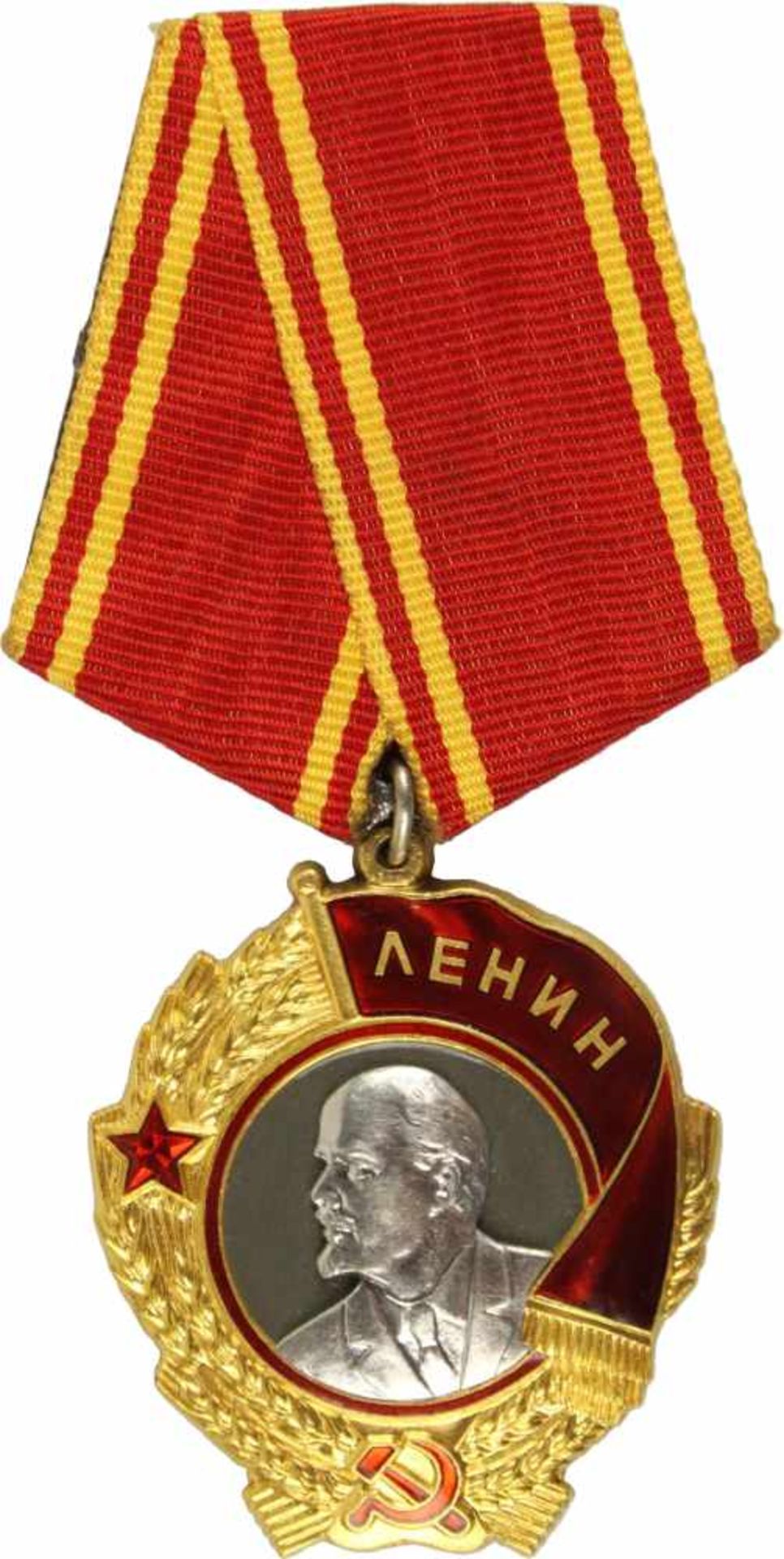 Lenin-Orden, Ordenszeichen 5. Typ. Dekoration Gold und Platin, teils emailliert, Hersteller