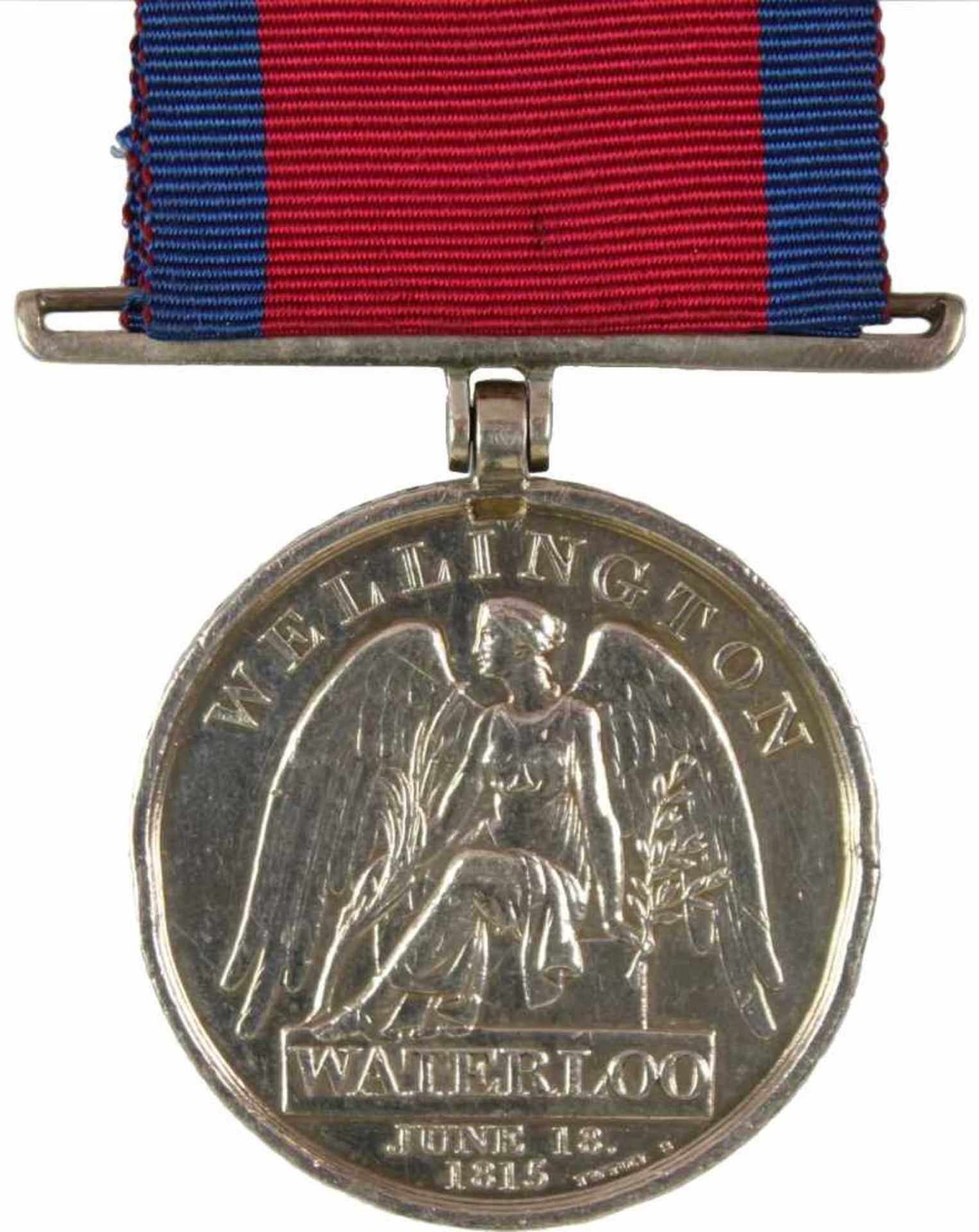 Königreich Großbritannien, Waterloo-Medaille, 1815. Medaille Silber, angelötete Silberöse mit - Bild 2 aus 2