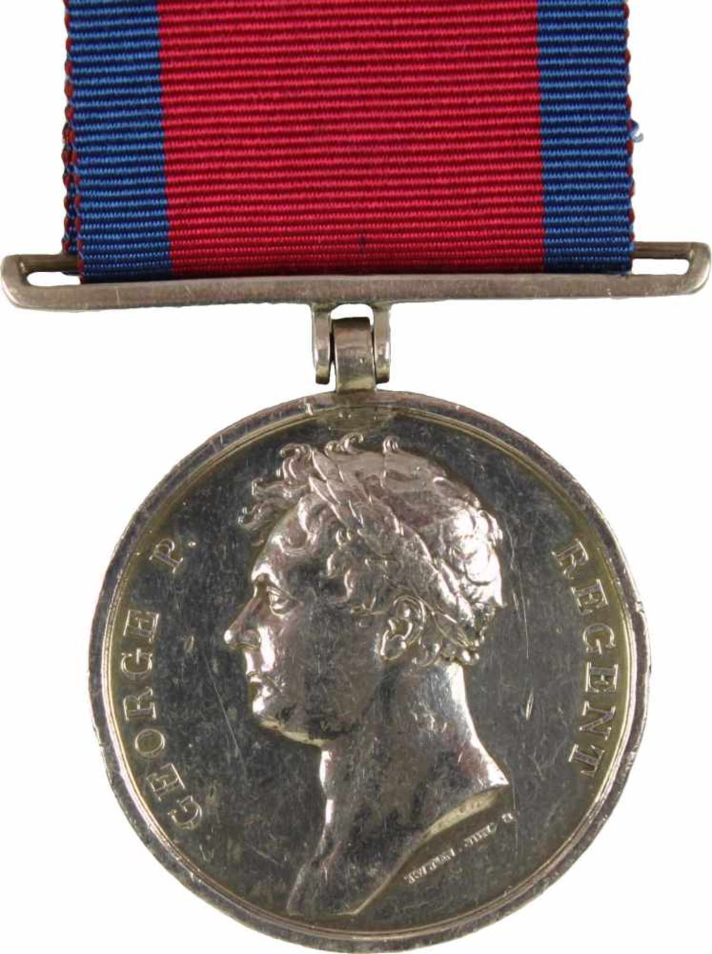 Königreich Großbritannien, Waterloo-Medaille, 1815. Medaille Silber, angelötete Silberöse mit