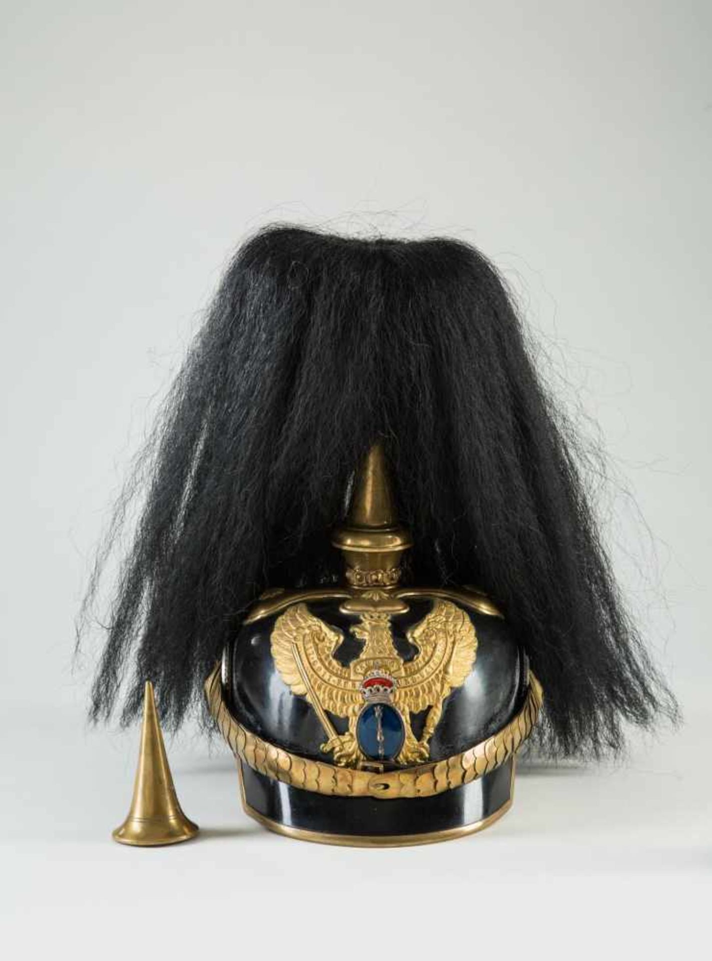 Helm für Offiziere des 1. Brandenburgischen Dragoner-Regt. Nr. 2 Schwedt a.d. Oder, Modell 1913.