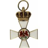 Roter Adler-Orden,Kreuz 3. Klasse mit Krone. Kreuz Silber vergoldet, das Medaillon gemalt, der