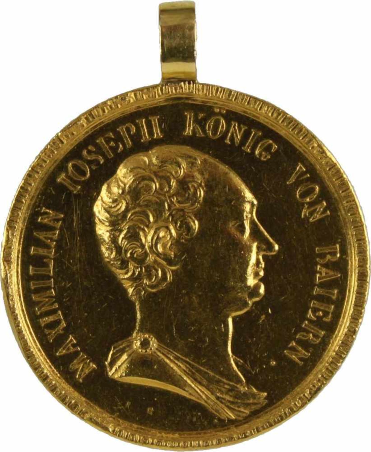 Goldene Zivilverdienstmedaille, Brustbild König Max Joseph I., verliehen 1806-1840. Medaille Gold, - Bild 4 aus 4