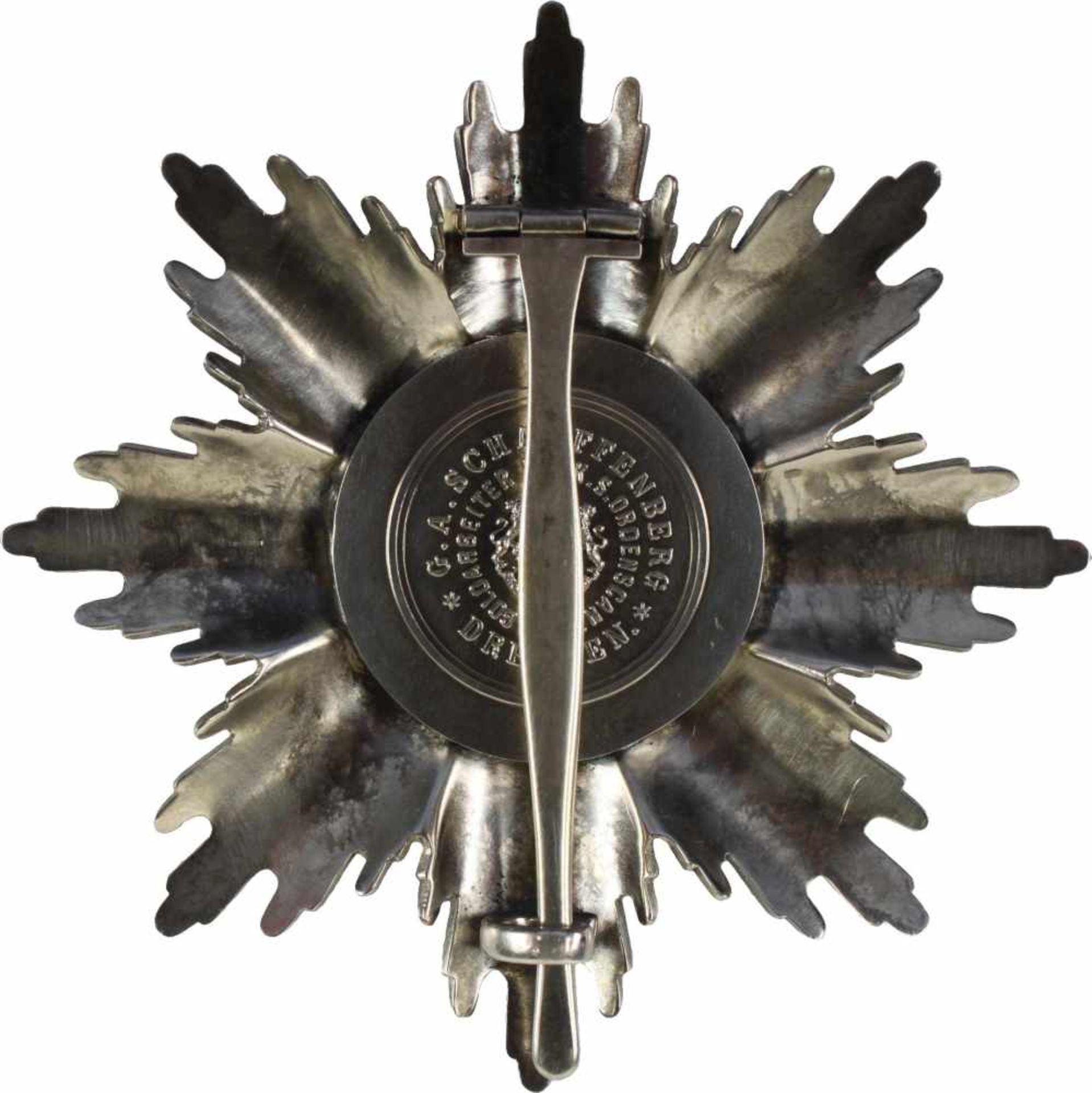 Zivilverdienstorden,3. Modell 1914-1918, Bruststern zum Großkreuz mit Schwertern. Bruststern Silber, - Bild 2 aus 3