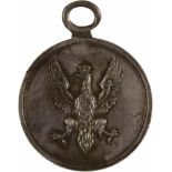 Silberne Kriegsdenkmünze für Offiziere und Mannschaften 1815/1816. Medaille Silber mit angeprägter