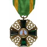 Orden vom Zähringer Löwen,Ritterkreuz 1. Klasse. Kreuz Silber vergoldet, gemaltes Medaillon, die