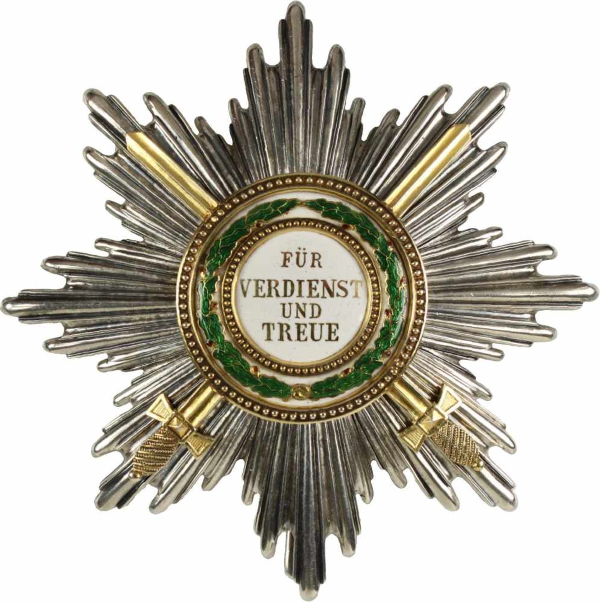 Zivilverdienstorden,3. Modell 1914-1918, Bruststern zum Großkreuz mit Schwertern. Bruststern Silber,