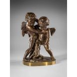 Bronze Amorettenpaar"um die Liebe raufend", nach Etienne-Maurice Falconet (Frankreich 1716-1791) .