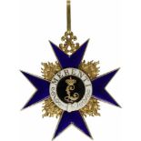 Militär-Verdienstorden,Großkreuz, verliehen 1866-1918. Kreuz Silber vergoldet und emailliert, der