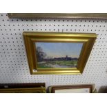 G. Wilson, oils on board, 'Bungay from the river', signed (23 x 30 cm), framed (reverse with Omell