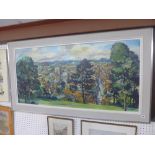 Bone, an oils on canvas, bird's-eye view of Highgate (?), signed (68 x 140 cm), framed ONLINE