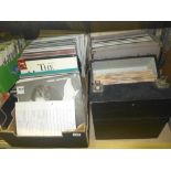 A box of 12 in LP records including rock and pop, easy listening and classical, a record case of