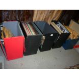 Five cases of records including three of 12 in LPs including pop and musicals, and two of 78 rpm